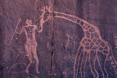 Petroglyphs in Sahara desert clipart