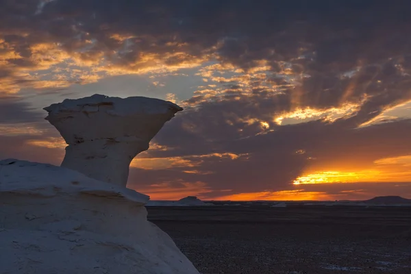 Sunset in White Desert — Stock Photo, Image