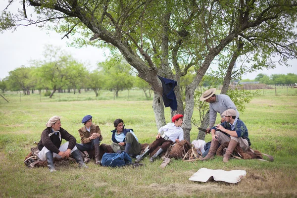 GAUČOVÉ en fiesta de la tradicion v san antonio de areco — Stock fotografie