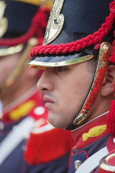 Askeri bando ve kitle tr fiesta de la tradicion san antonio de areco içinde — Stok fotoğraf