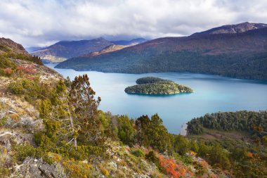 Heart island, lake Mascardi, Patagonia, Argentina clipart