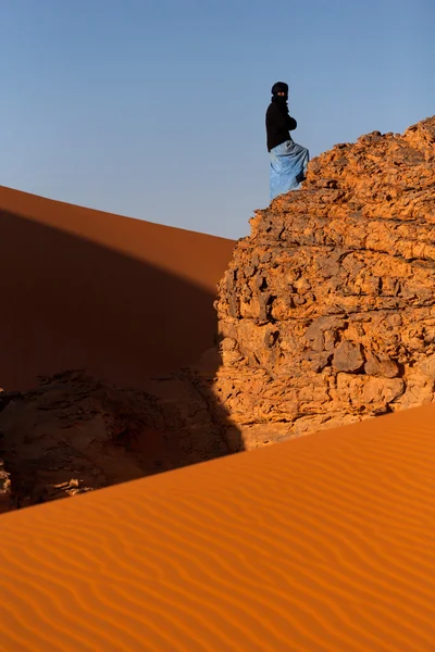 Tuareg, a Szahara sivatagban — Stock Fotó