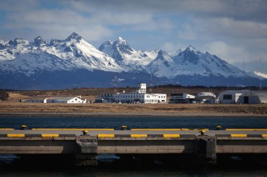 A view of the airport of Ushuaia clipart