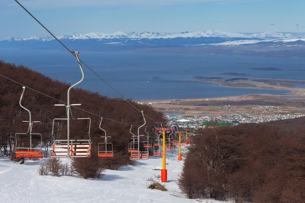 Ski lift in Ushuaia, Tierra del Fuego. — Stock Photo, Image