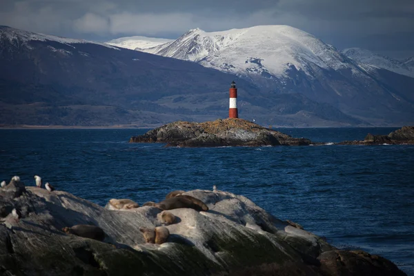 Faro del fin del mundo en el Canal de Beagle — Foto de Stock