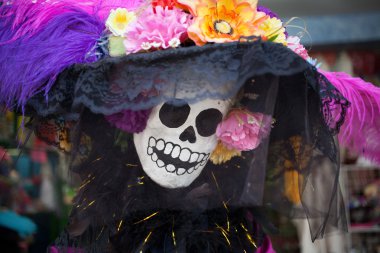 catrina (la calavera catrina) iskelet kırmızı gün zorunlu özniteliktir