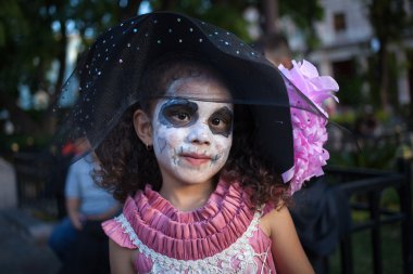 Aguascalientes, Meksika - nov 02: bilinmeyen kız açık bir karnaval t