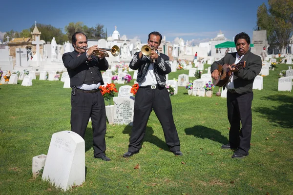 Aguascalientes, Meksyk - 01 listopada: nieznany musicants na cmentarzu — Zdjęcie stockowe