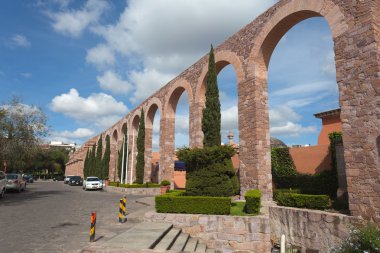 Old aqueduct of colonial city Zacatecas, Mexico clipart