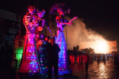 Aguascalientes, Meksika, Kasım 02: iskeletleri üzerinde bir carniv rakamlar