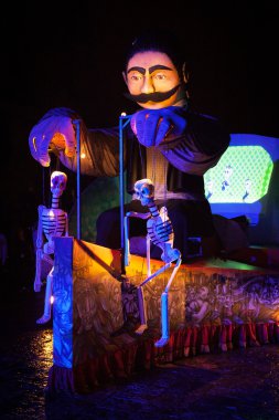 AGUASCALIENTES, MEXICO, NOV 02: Figures of skeletons on a carniv clipart
