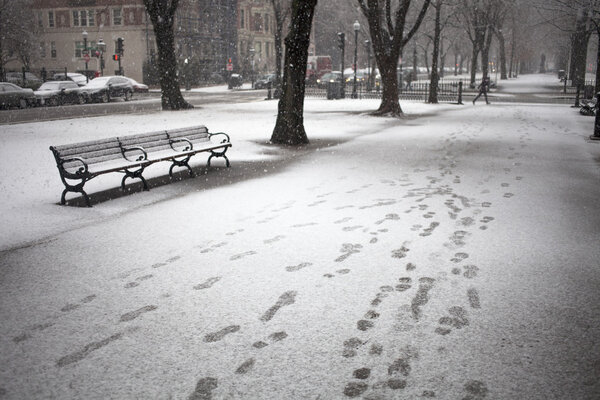 The snowfall in Boston