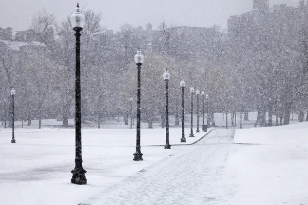 Queda de neve em Boston — Fotografia de Stock