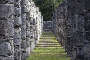 Piramitlerin kalıntıları Maya, Chichen-Itza, Meksika