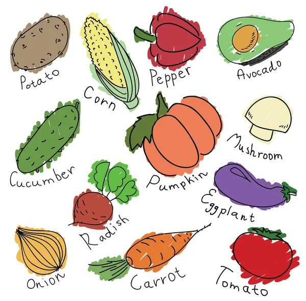 Varias verduras — Vector de stock