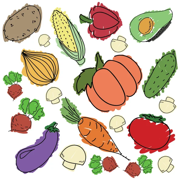 Varias verduras — Vector de stock