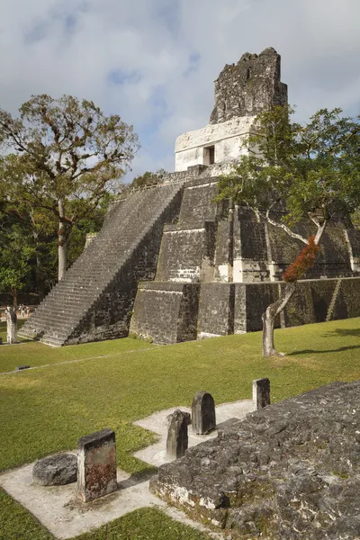 Mayská pyramida v Tikalu, guatemala — Stock fotografie