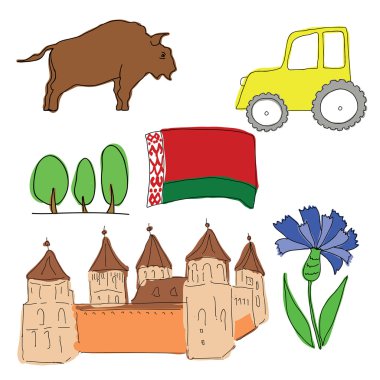 Beyaz Rusya'nın sembolleri vektör