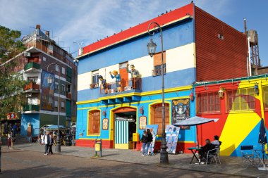 buenos aires Mayıs 01: renkli caminito la boca, sokak BÜ