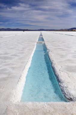 salinas grandes tuz daireler jujuy il üzerinde su havuzu, 