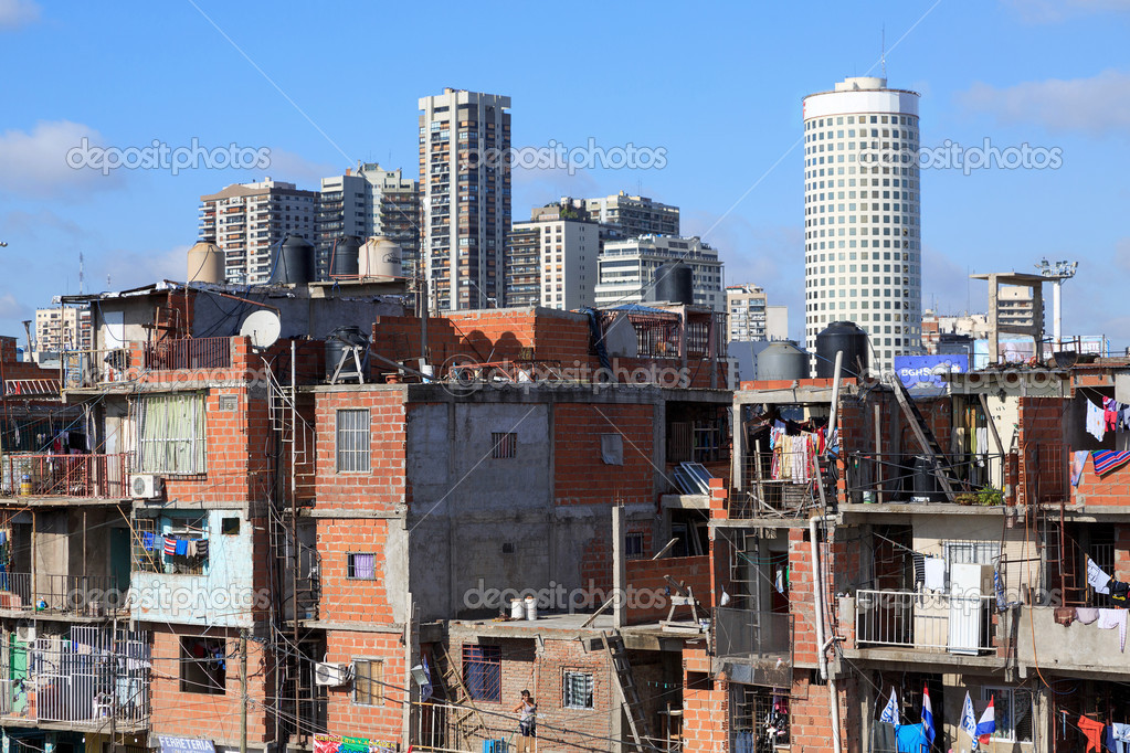 BUENOS AIRES MAY 01 View of slums of Buenos Aires called Vill