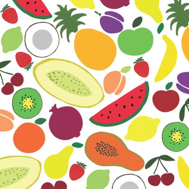 çeşitli meyveler vektör toplama