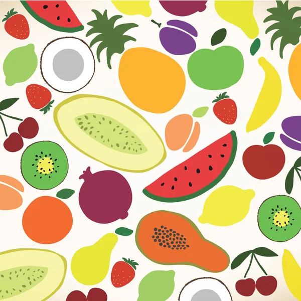 Colección vectorial de diversos frutos — Vector de stock