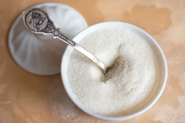 Белый сахар — стоковое фото