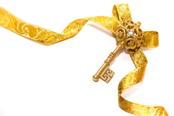 Christmas Golden key — Stock Photo, Image