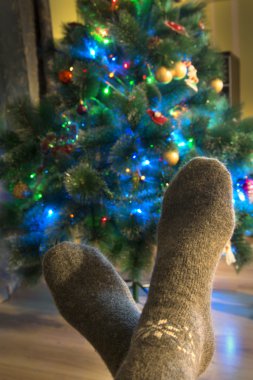 Yün çorap ve Noel ağacı
