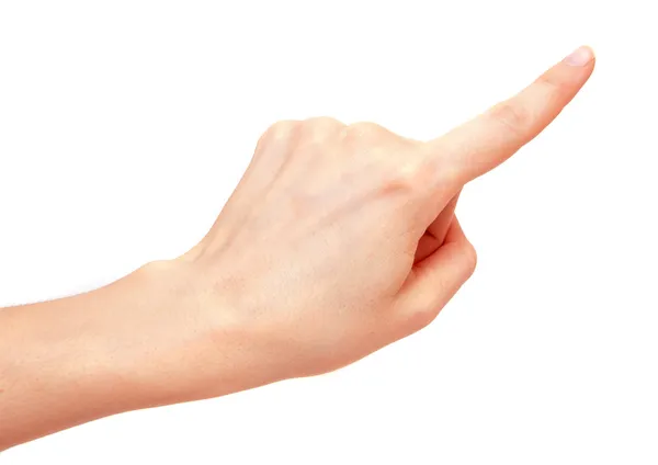 Pointing finger (showing) Stock Photo