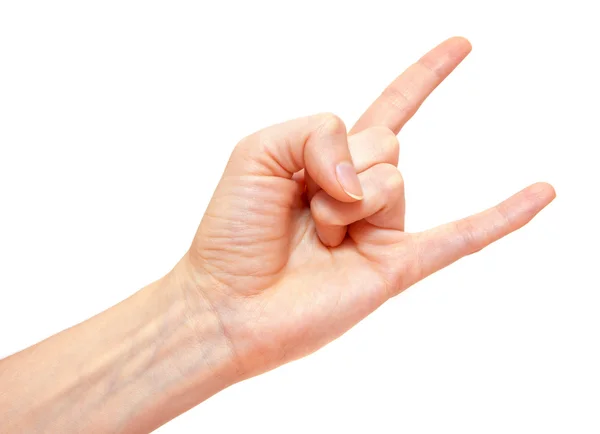 Horns hand gesture — Stock Photo, Image