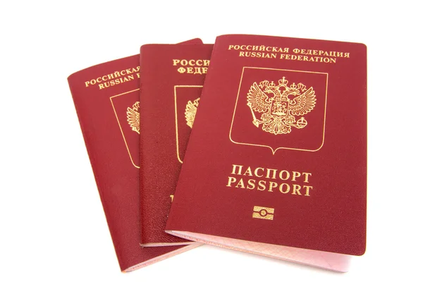 Three russian passports — Stock Photo, Image