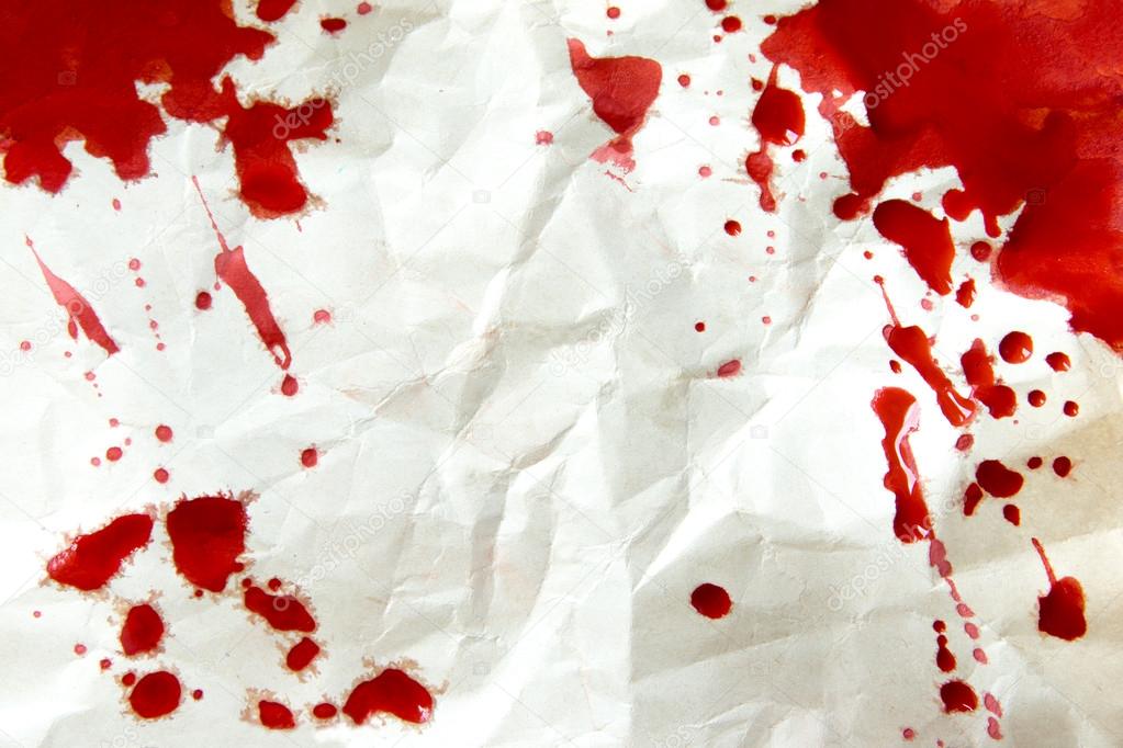 Crumpled paper with blood splatter