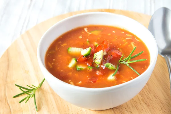 Κρύο ντομάτα σούπα γκασπάτσο — Φωτογραφία Αρχείου