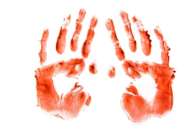 Bloodly hand prints — Stock Photo, Image