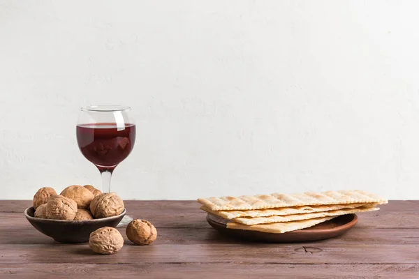 Pesah Celebration Concept Jewish Passover Holiday Copy Space — Stock Photo, Image