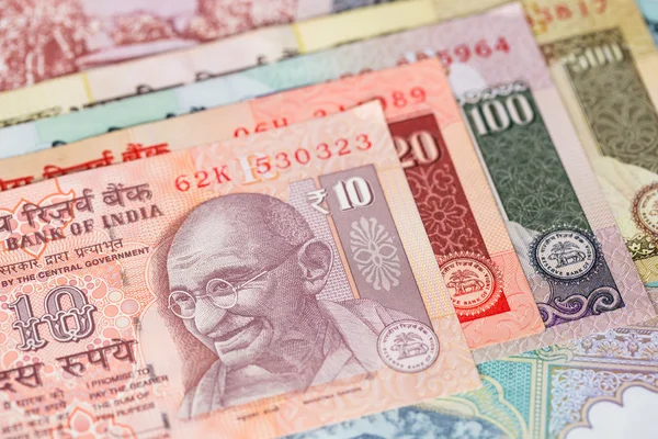 Indien Rupie Geld Banknote in Nahaufnahme — Stockfoto