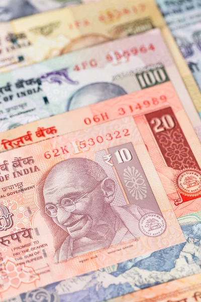 Indien Rupie Geld Banknote in Nahaufnahme — Stockfoto