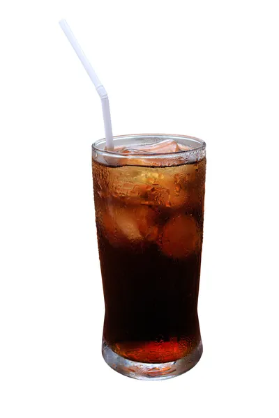 Un vaso de cola sobre una mesa — Foto de Stock