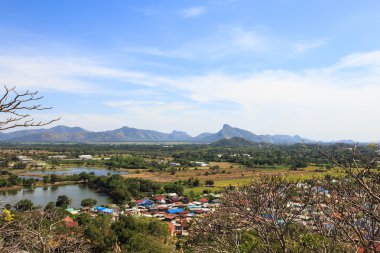 kırsal köy manzara, lopburi, Tayland havadan görünümü