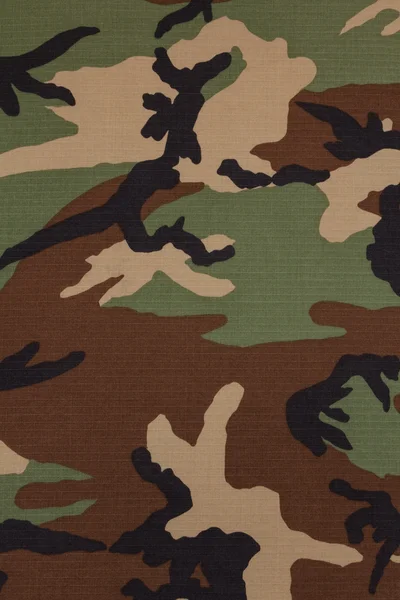 US military woodland camouflage fabric texture background — Stock Photo, Image