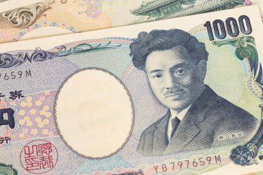 Japon para yen banknot yakın çekim