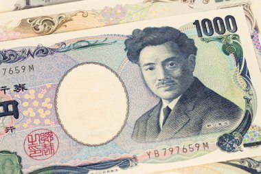 Japon para yen banknot yakın çekim