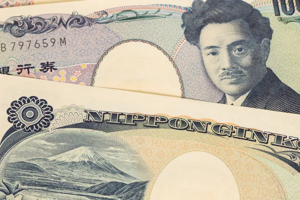 Billets d'argent japonais yen close-up — Photo