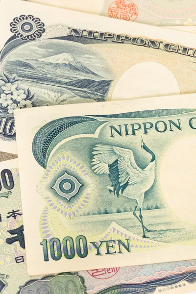 Nota de iene de moeda japonesa close-up — Fotografia de Stock