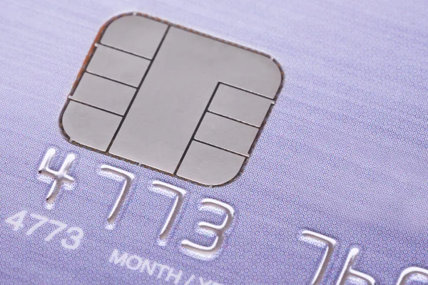 Credit card with micro chip selective focus — Stock Photo, Image