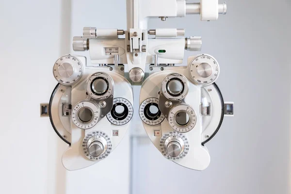Examen Comprobación Ocular Clínica Tienda Óptica Equipo Phoropter Concepto Eyecare —  Fotos de Stock
