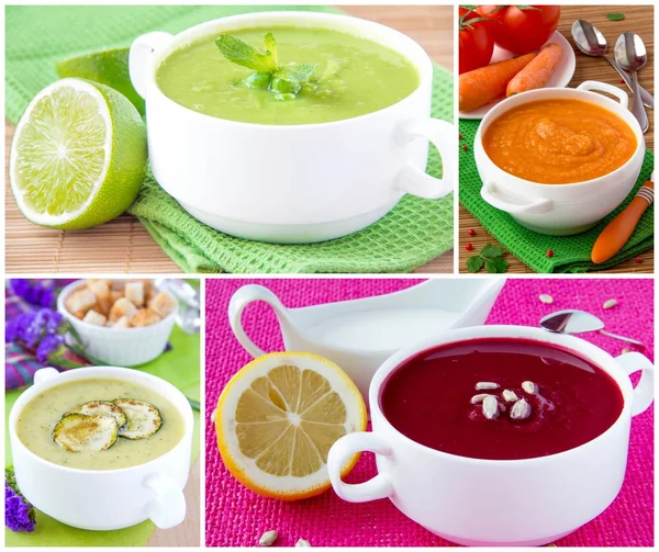 Collage of cream soup — Stock Photo, Image