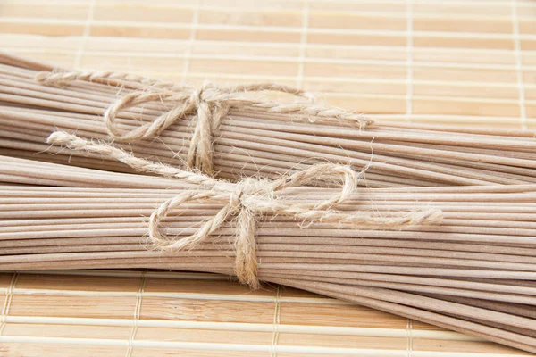 Noodles from buckwheat flour - soba — Stock Photo, Image
